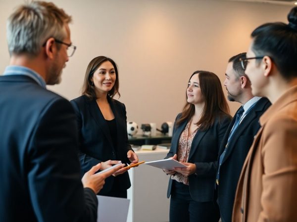 Discuție profesională, comunicare eficientă între colegi.